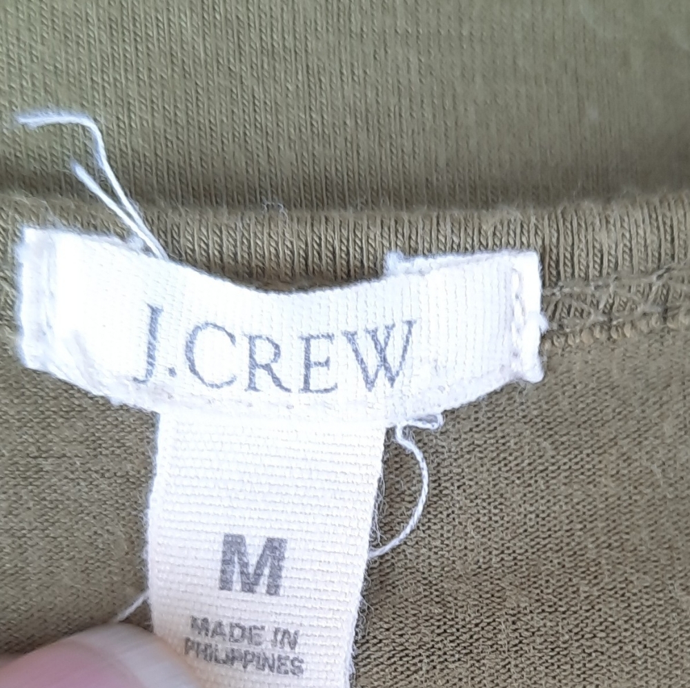 J. Crew olive plunging vneck flutter sleeveless dress sz medium *Y - Picture 2 of 6